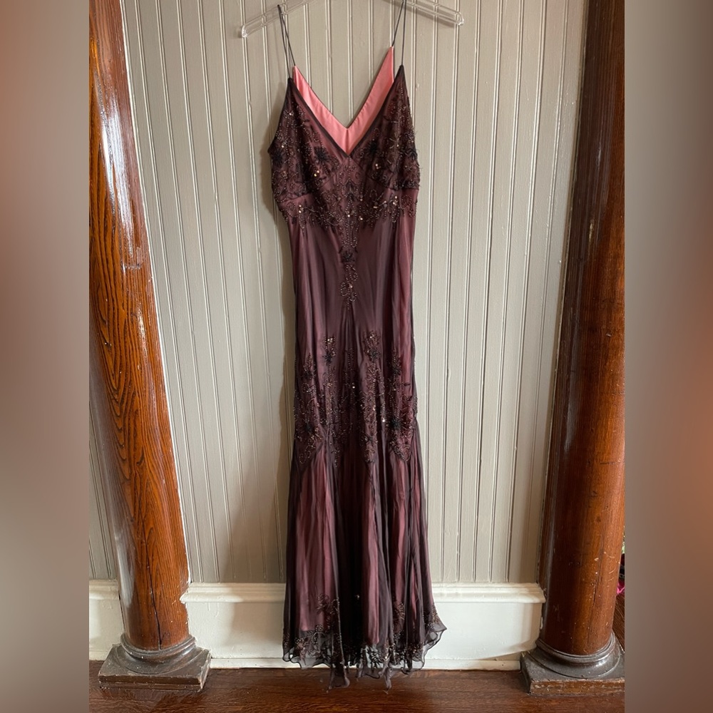 Gorgeous Adrianna Papell Mauve vintage beaded dress